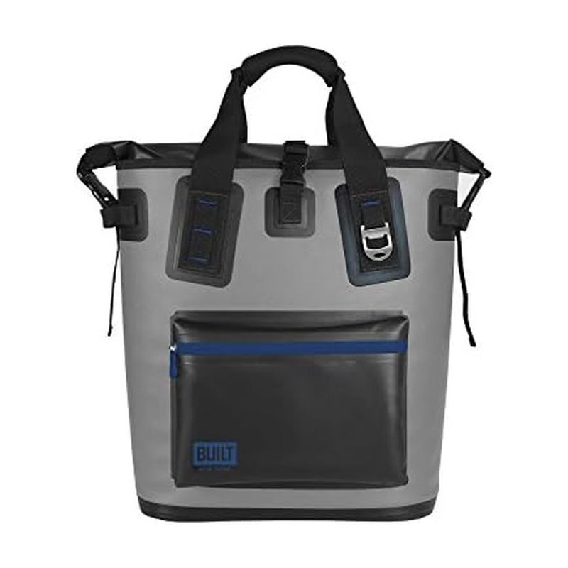 BUILT Welded Soft Portable Backpack Cooler with Wide Mouth Opening - Insulated and Leak-Proof Gray 5233505 - Image 1